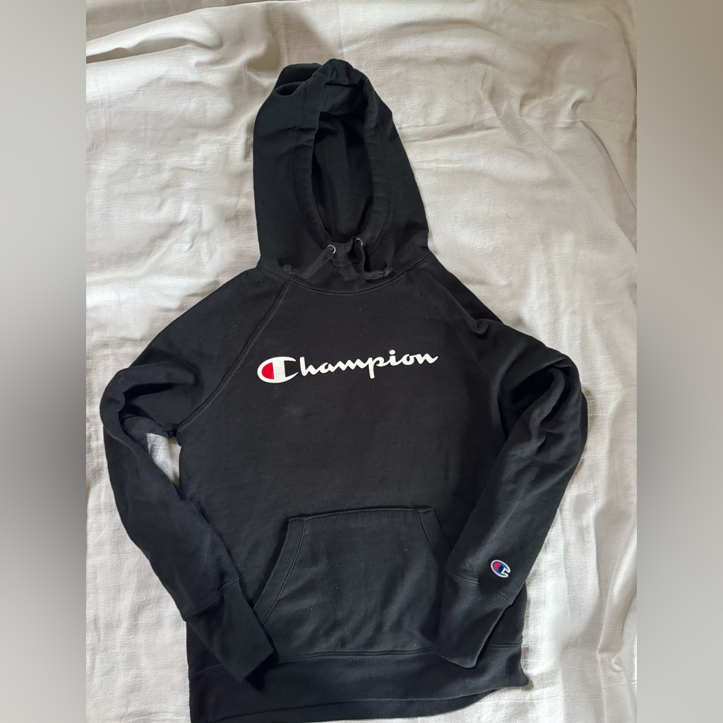 Champion Black Hoodie With Logo
